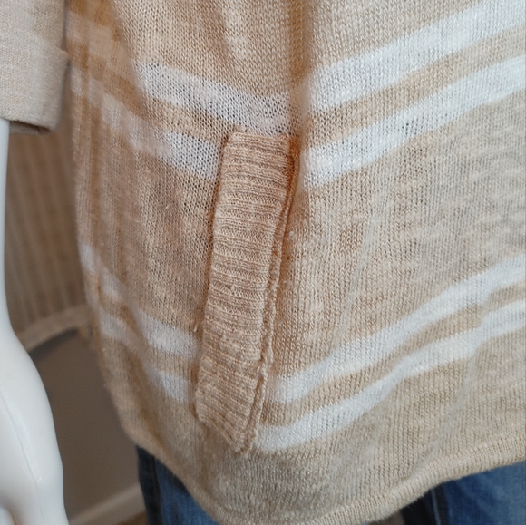 M BY MICHAEL STARS 2012 VINTAGE V-NECK HOODIE. STRIPED SIZE 1 (FITS LIKE M/L) - Picture 4 of 11